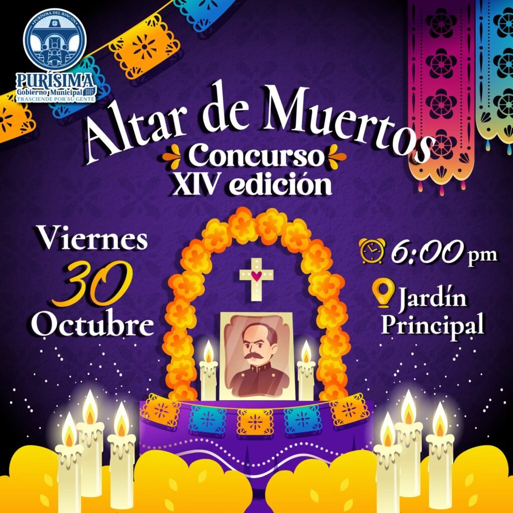 Recorrido de altares de muertos en el Jardín Principal.